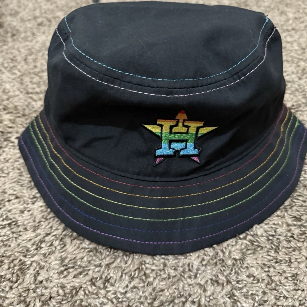 Houston Astros Pride Rainbow Bucket Sun‎ Hat Coca Cola